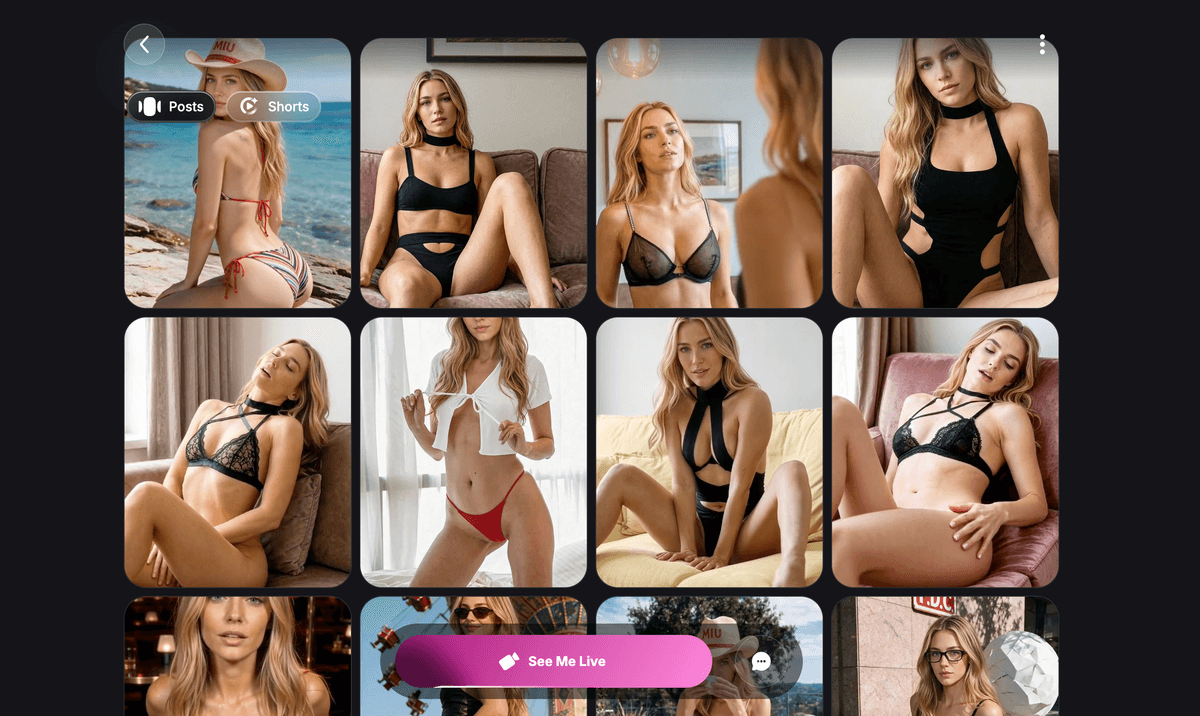 Henx.ai Posts and Shorts content tabs