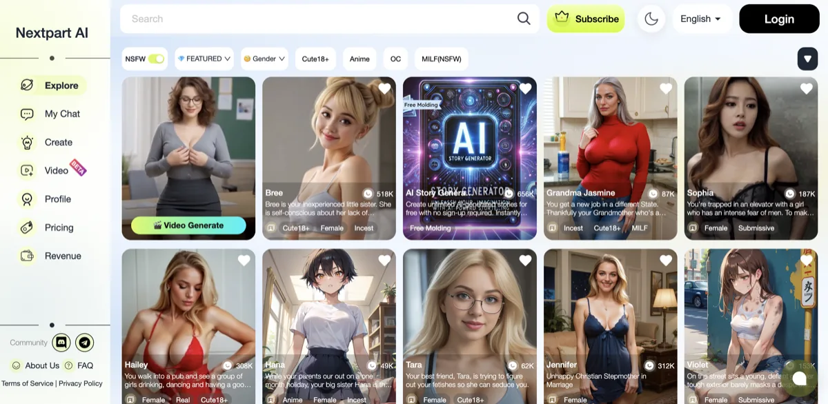 Nextpart AI interface