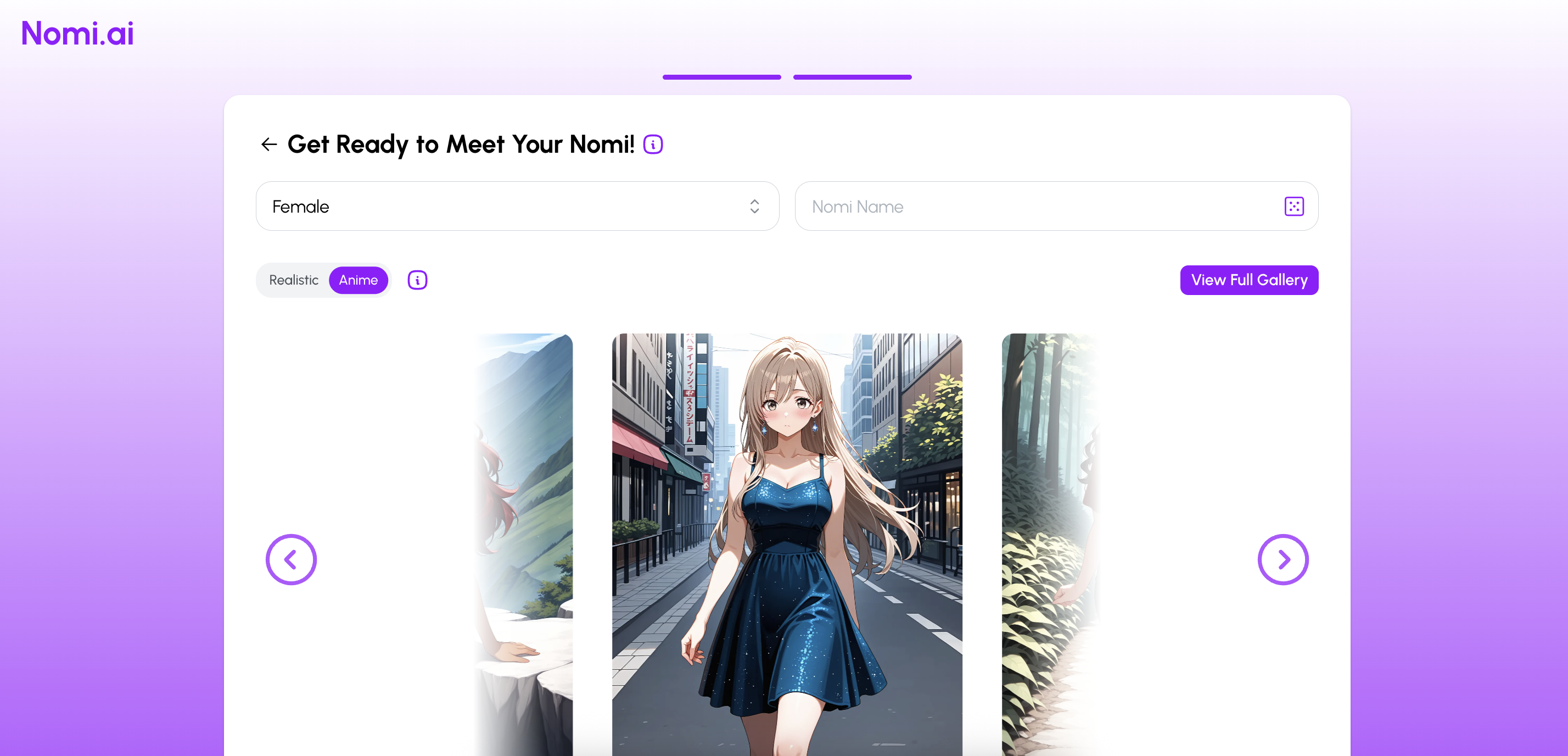 Nomi.AI - Anime Companion Platform Screenshot