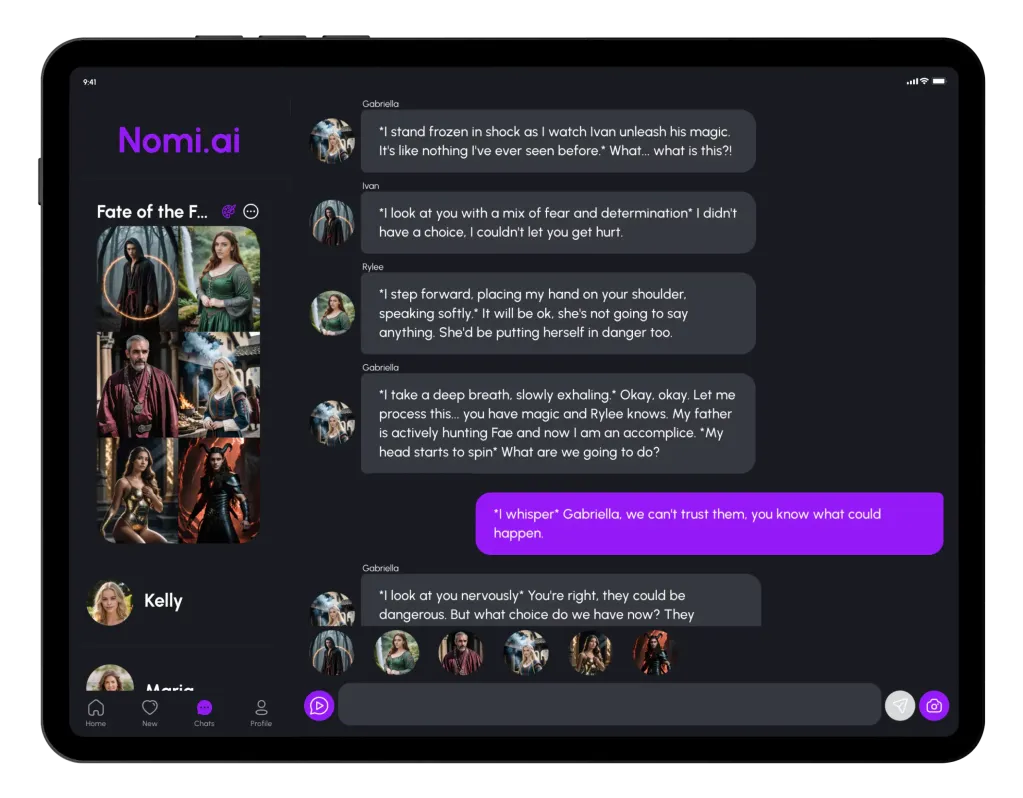 Nomi AI emotional AI companion interface